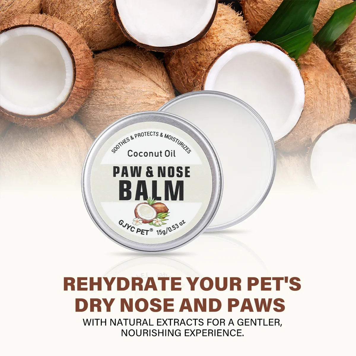 Coconut Dog & Cat Paw Balm – Nose & Paw Moisturizer