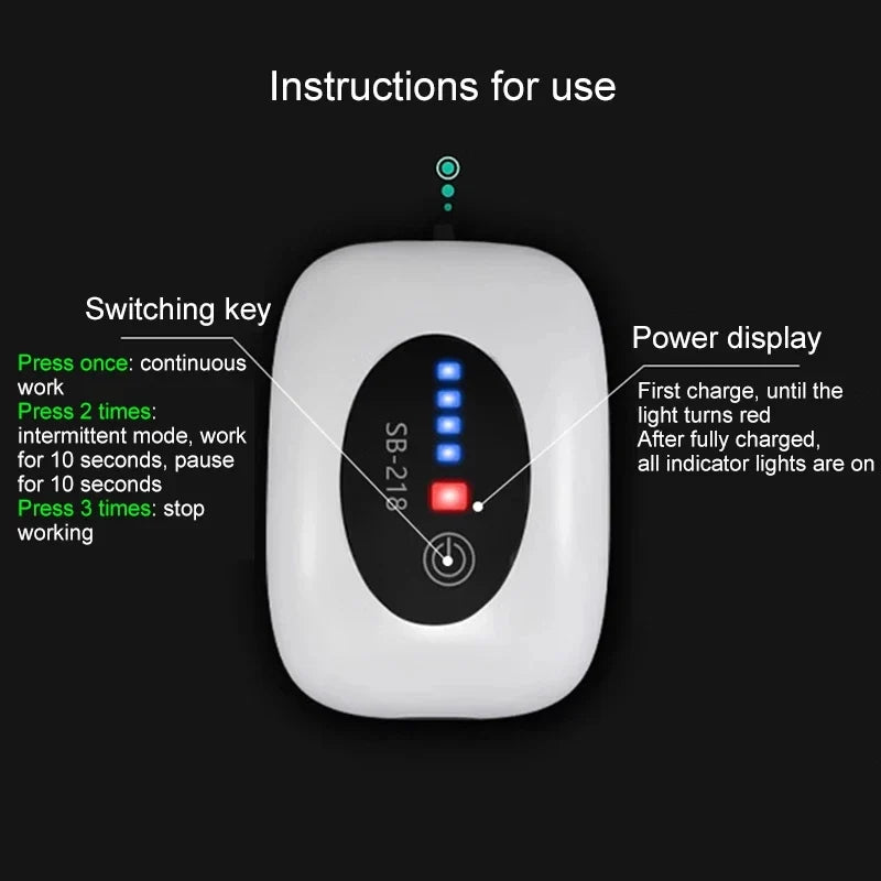 Portable Rechargeable Aquarium Air Pump 6000mAh USB Silent