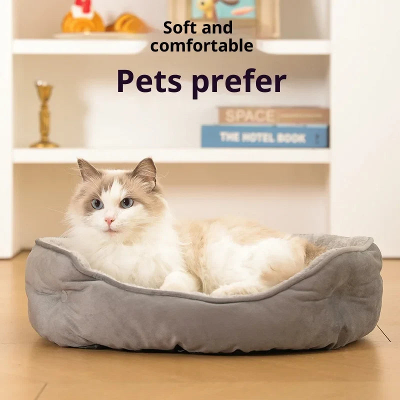 Winter Warm Round Cat Kennel Machine Washable Small Dog Bed Pet Mat