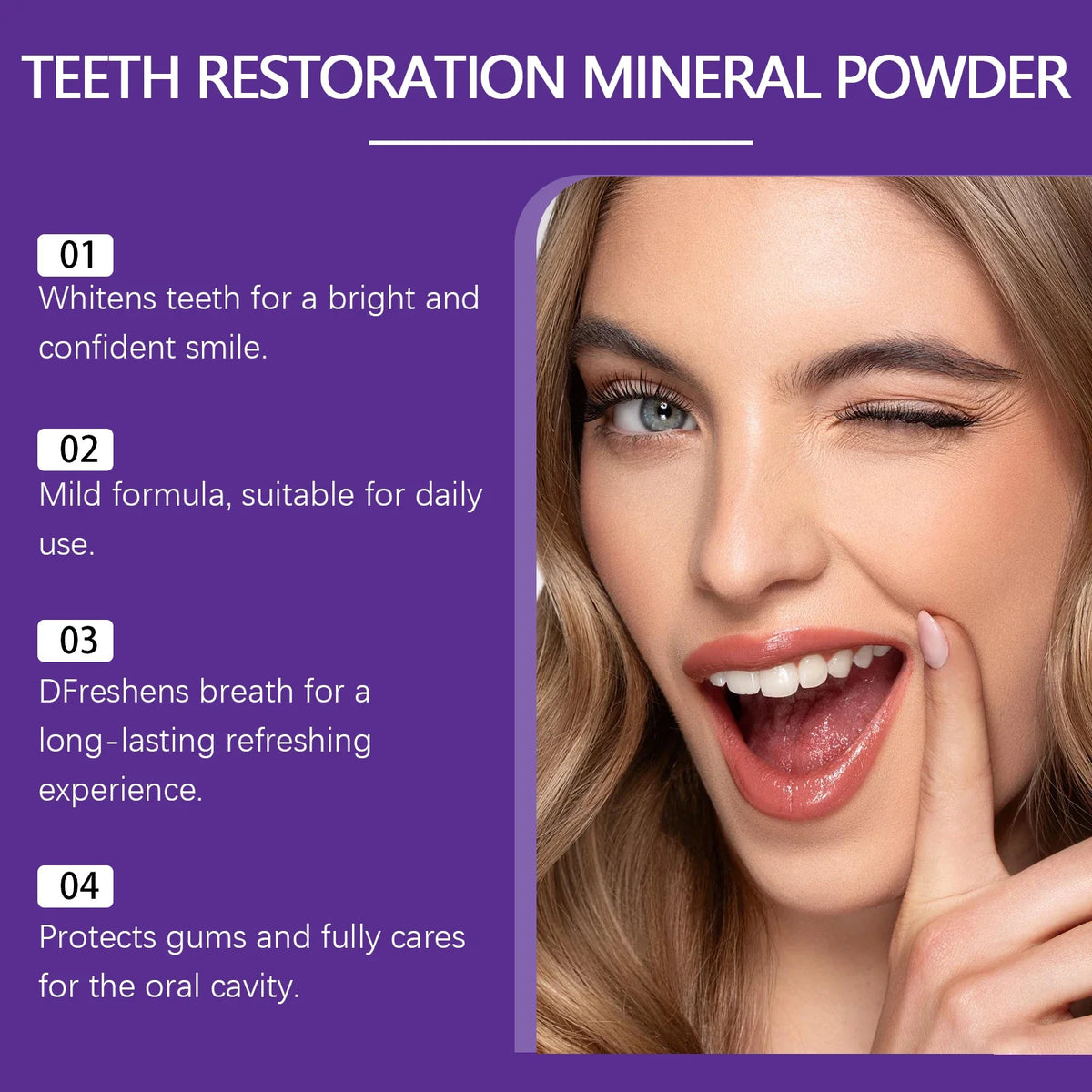 Purple Teeth Whitening Powder | Fresh Breath & Brighter Smile