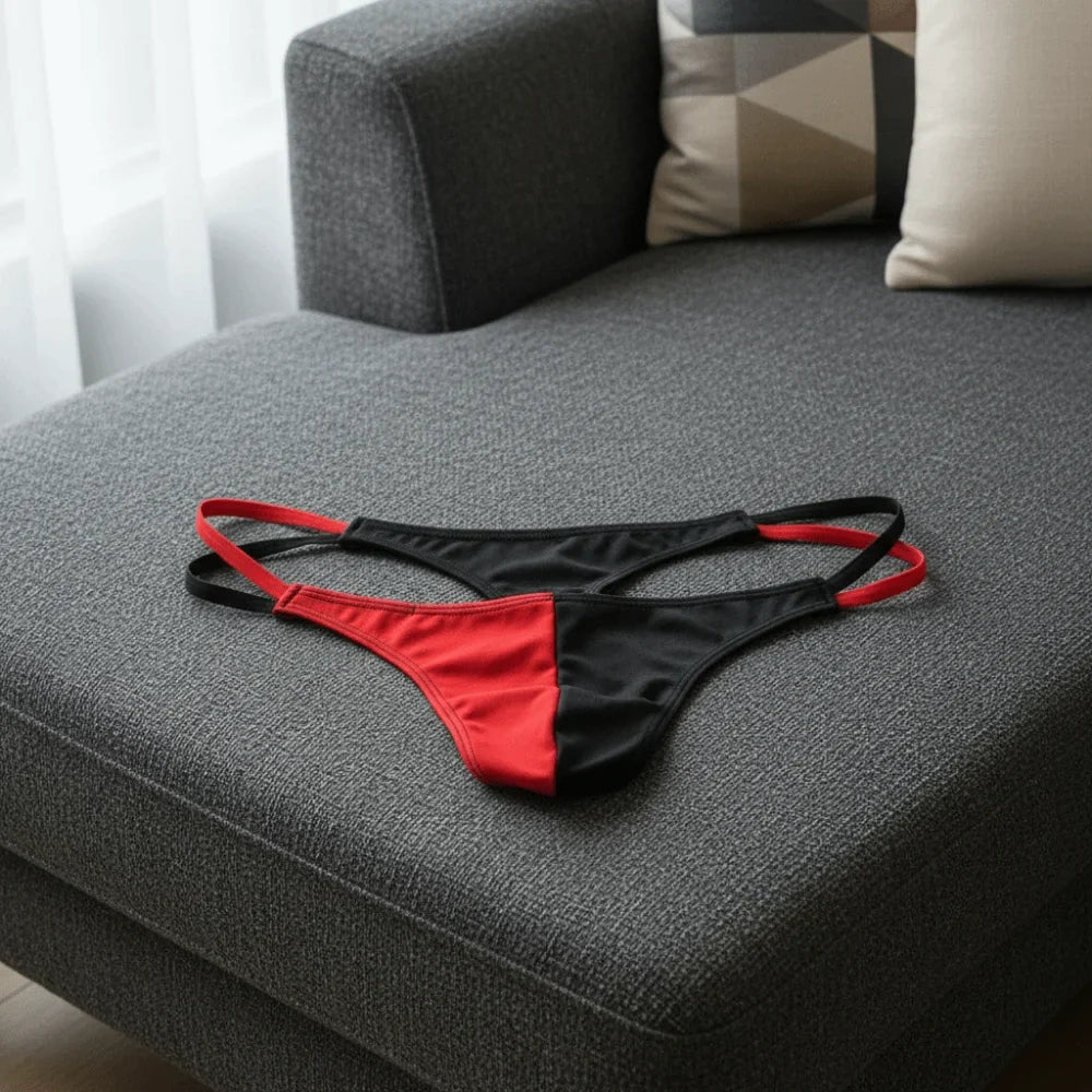 Men's Ice Silk Thong Underwear – Breathable Low Waist T-Back