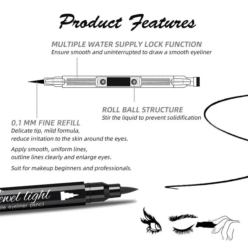 QIC 2-in-1 Stamp Liquid Eyeliner Pen – Waterproof, Long-Lasting