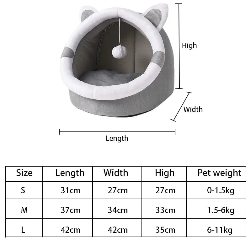 Cat Nest House Cats Cave Bed Kennel Four Seasons Universal