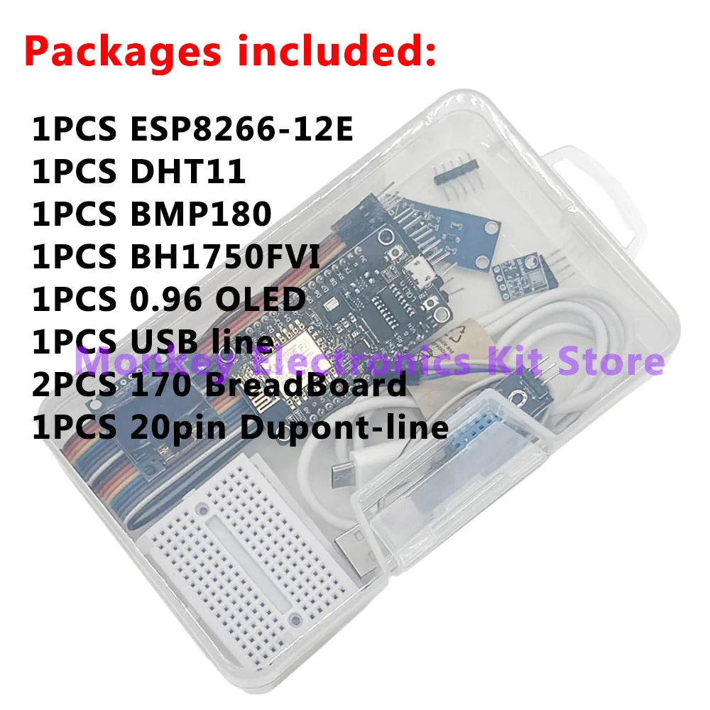 ESP8266 Weather Station Kit – OLED, DHT11, BMP180 & More