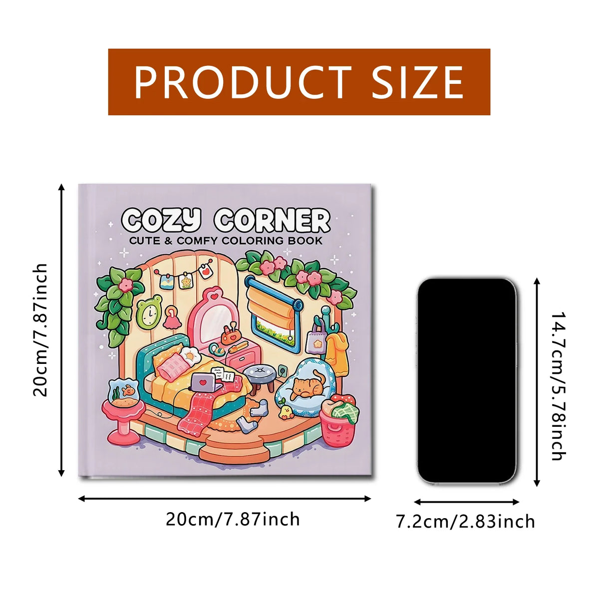 Cozy Corner Cute Coloring Book Adults Kids Stress Relief Art Supplies