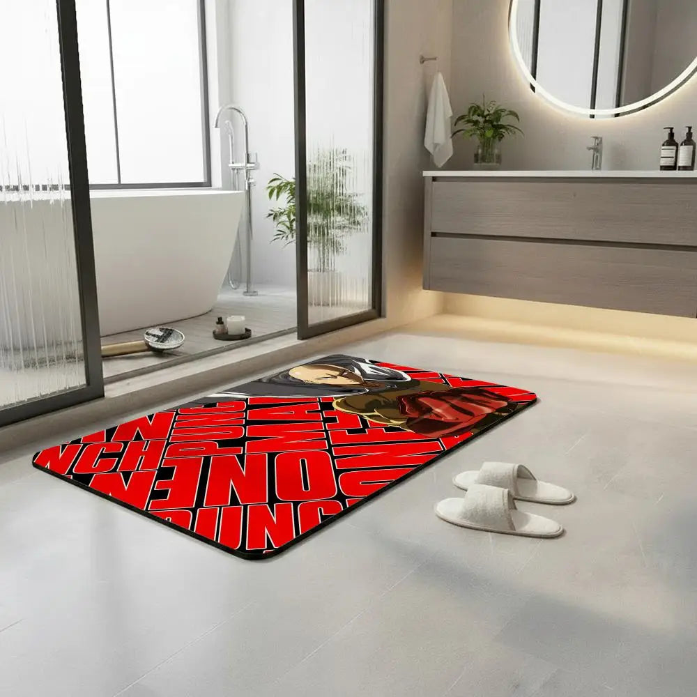 One Punch Man Diatomite Bath Mat – Quick Dry & Non-Slip