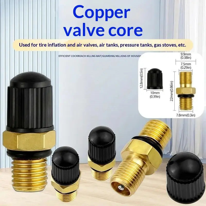 Brass Tire Valve Stems M8x1 – Heavy Duty Air Valves & Dust Caps