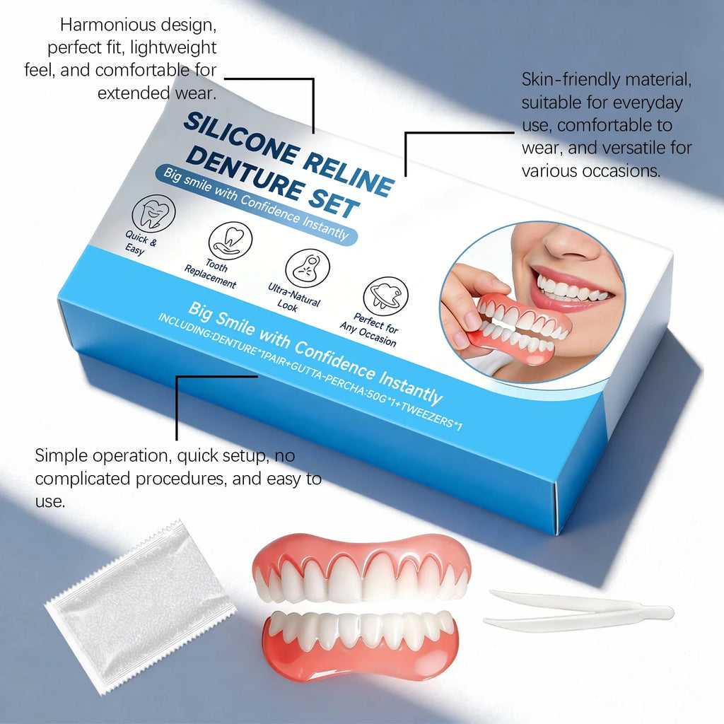 Moldable Cosmetic Snap-On Veneers – Natural Smile Denture Set