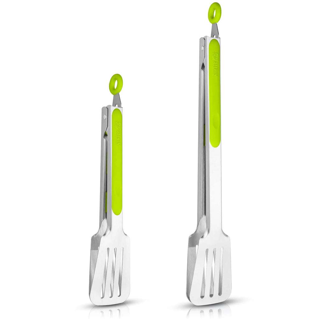 Damascus Stainless Steel Kitchen Tongs – Silicone Anti-Slip Clamps