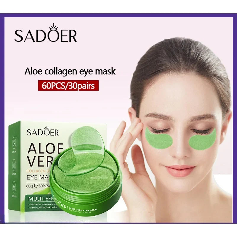 SADOER 60-Pc Aloe Collagen Eye Masks – Dark Circles & Firming