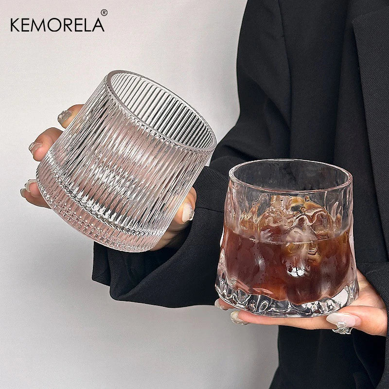 KEMORELA 300ml Retro Glass Cup – Coffee, Whiskey & Cocktails