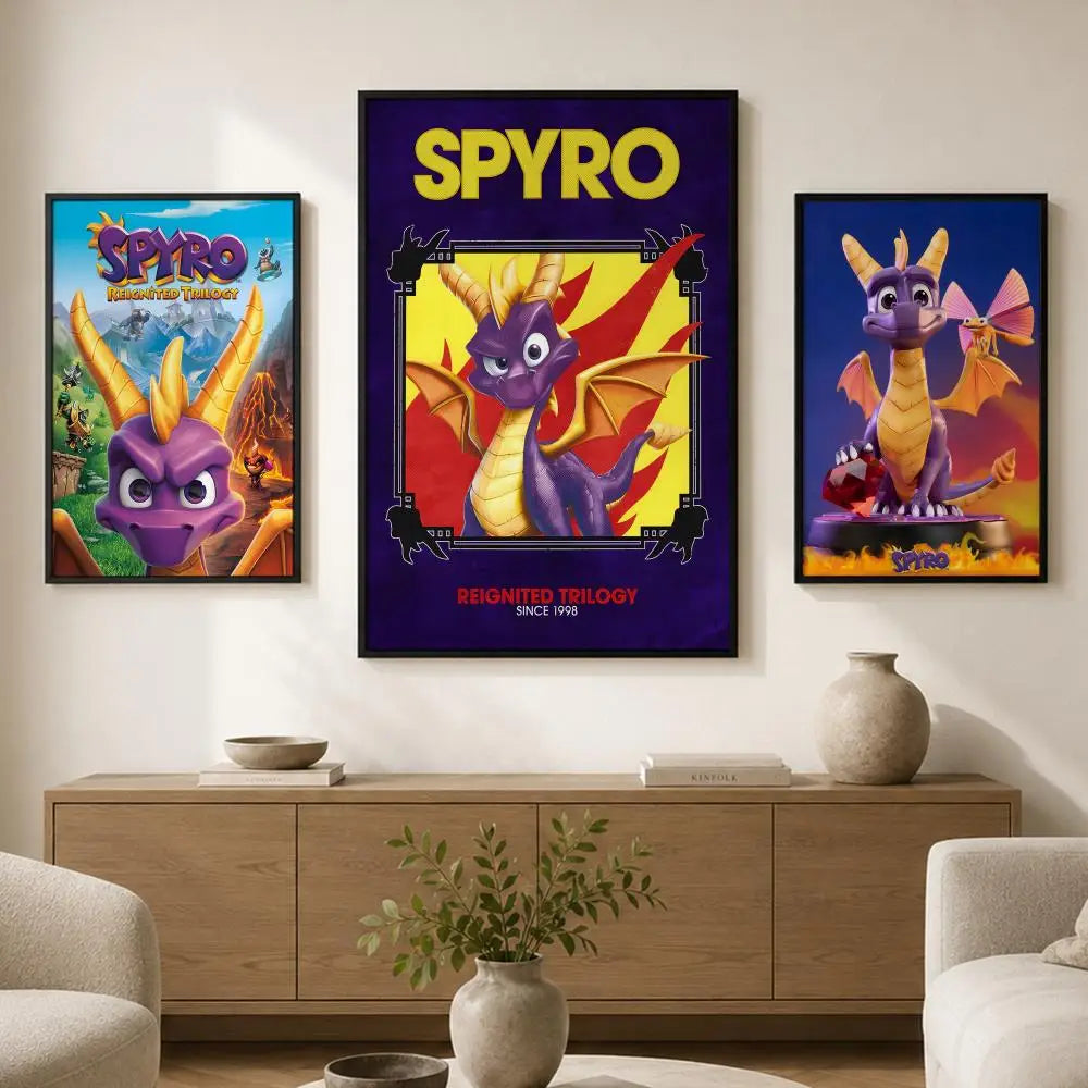 Spyro Game Waterproof PVC Wall Poster – Peel-and-Stick HD Art