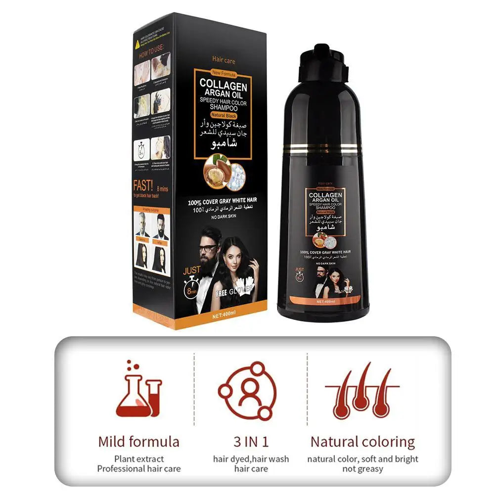 Eelhoe Grey Hair Coverage Dye Shampoo – Argan Oil 400ml