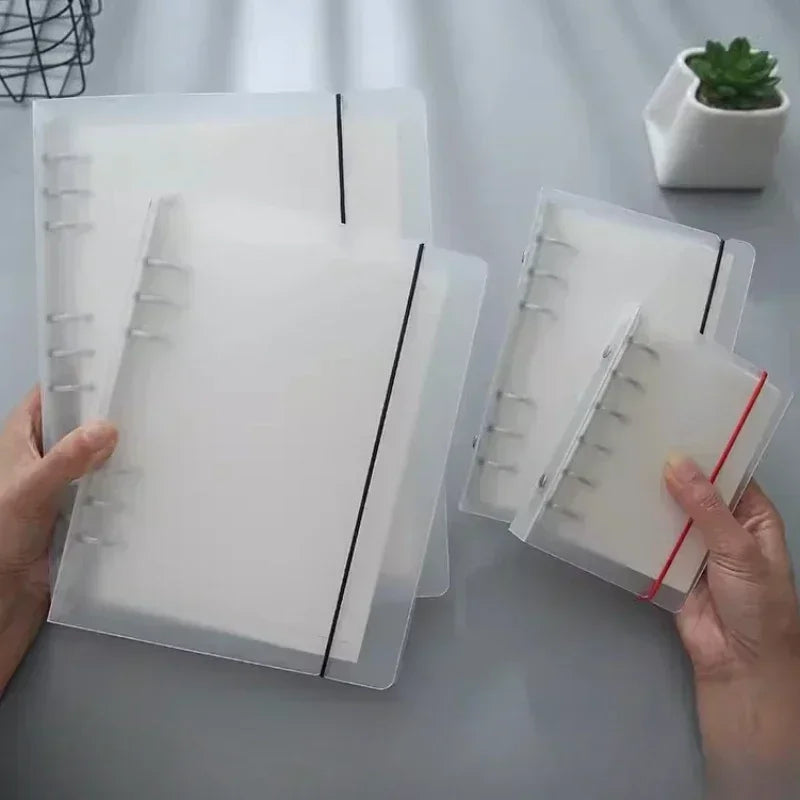 A5 6 7 Transparent Loose Leaf Binder Notebook Cover Zipper Bag Note
