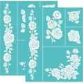 Rose Silk Screen Printing Stencils 2 Pcs – Reusable Mesh