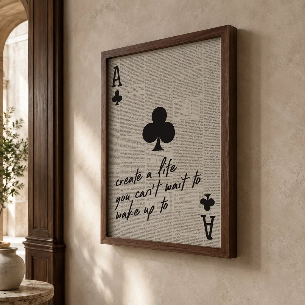 Motivational Quotes Canvas Wall Art – Minimalist Newspaper Print