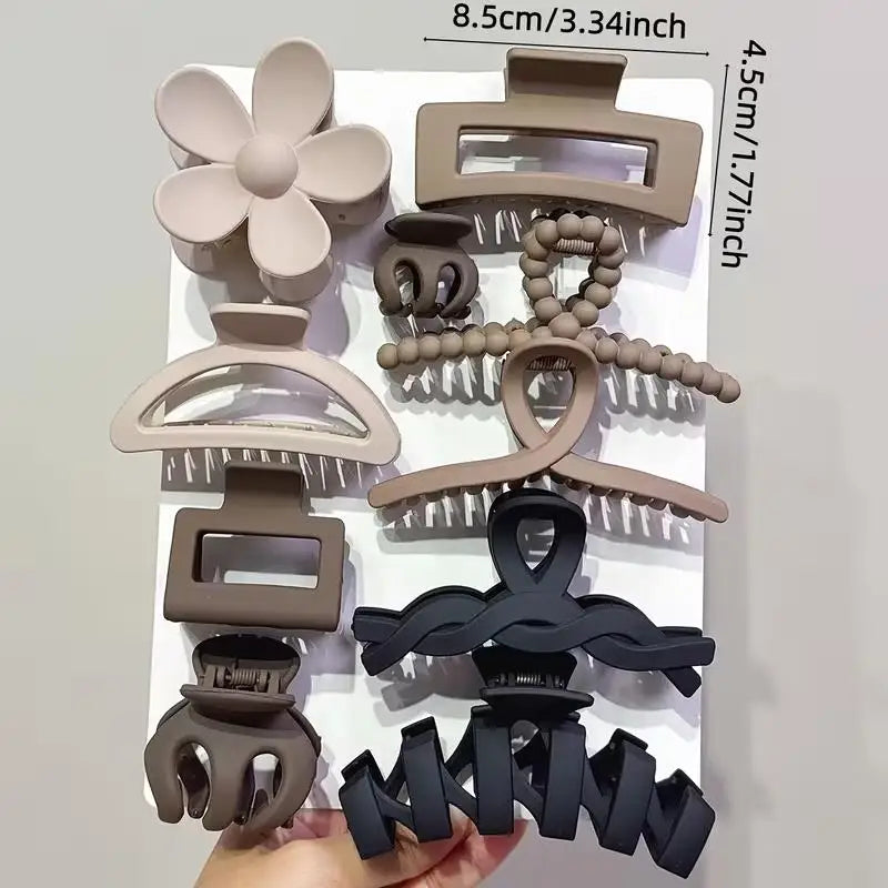 Set of 10 Hair Claw Clips – Daily, Party & Beach Styles
