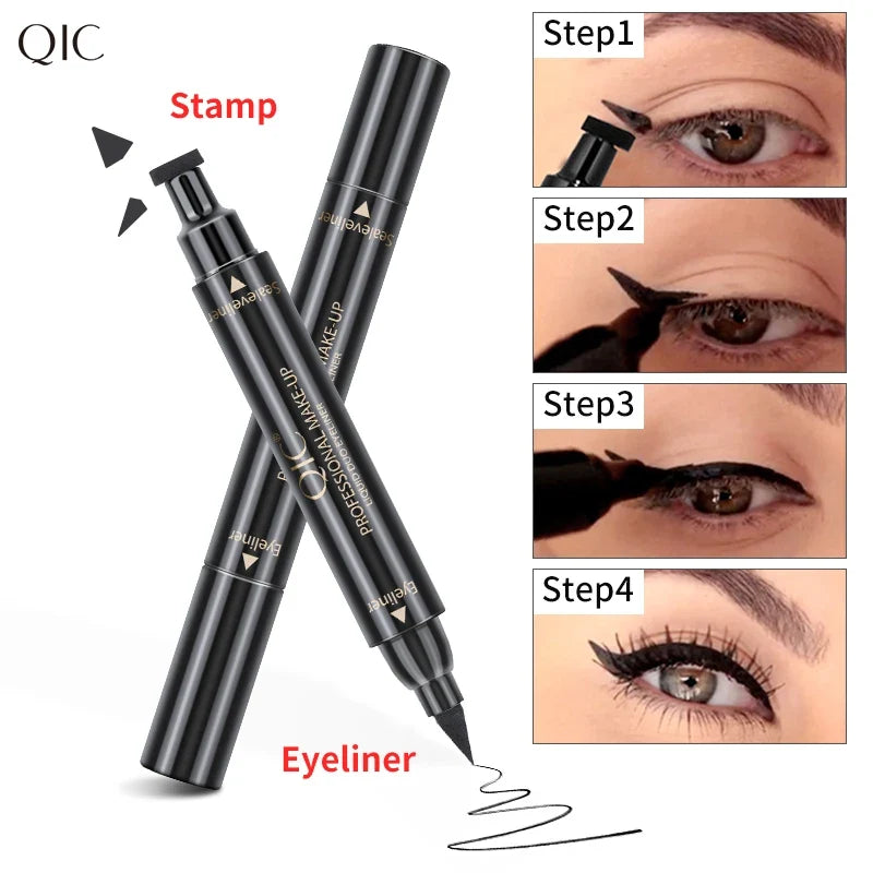 QIC 2-in-1 Stamp Eyeliner Pen – Cat Eye Waterproof Quick Dry