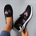 Women's Ethnic Embroidery Floral Slip-On Loafers | Lightweight