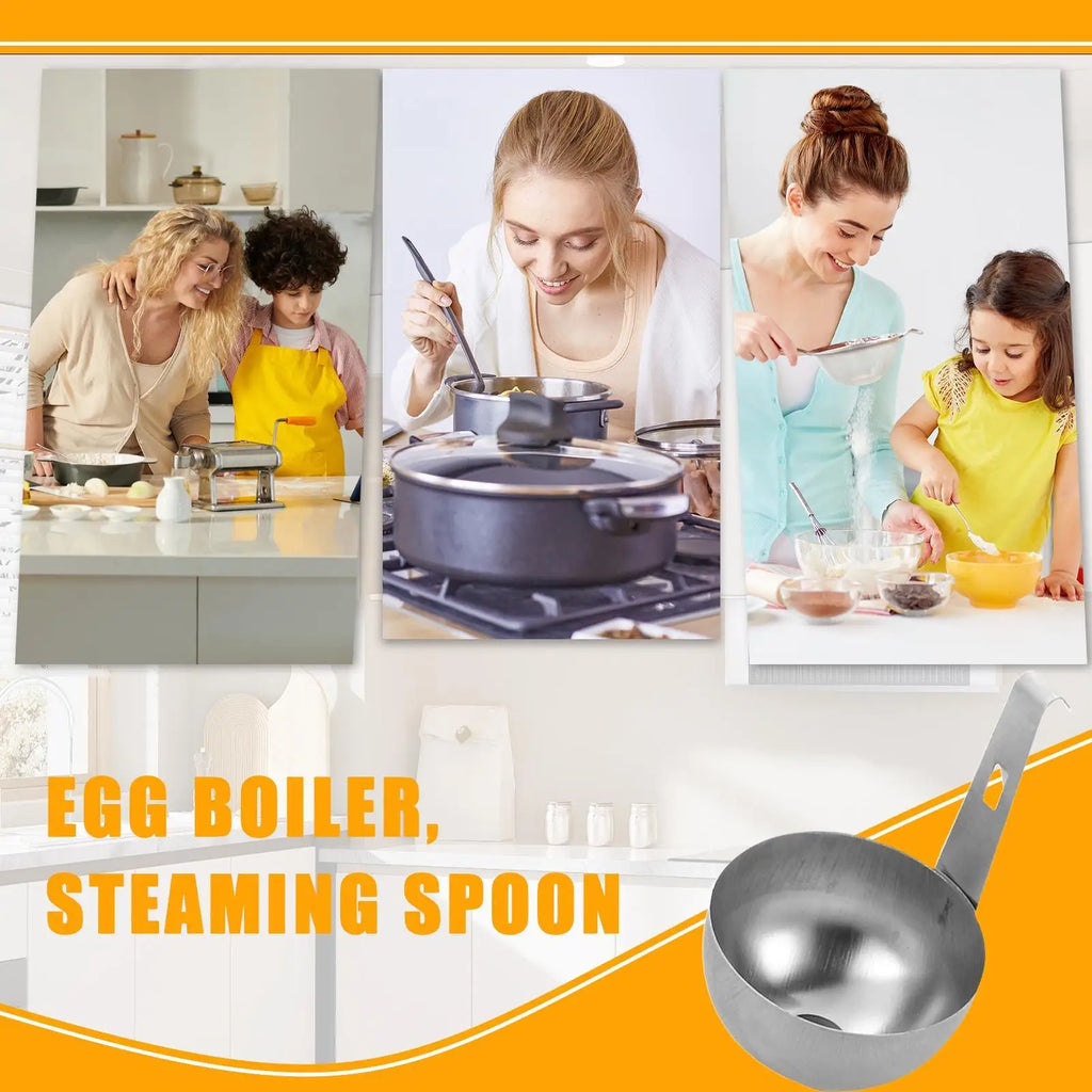 Stainless Steel Egg Poacher – Hangable Nonstick Steamer