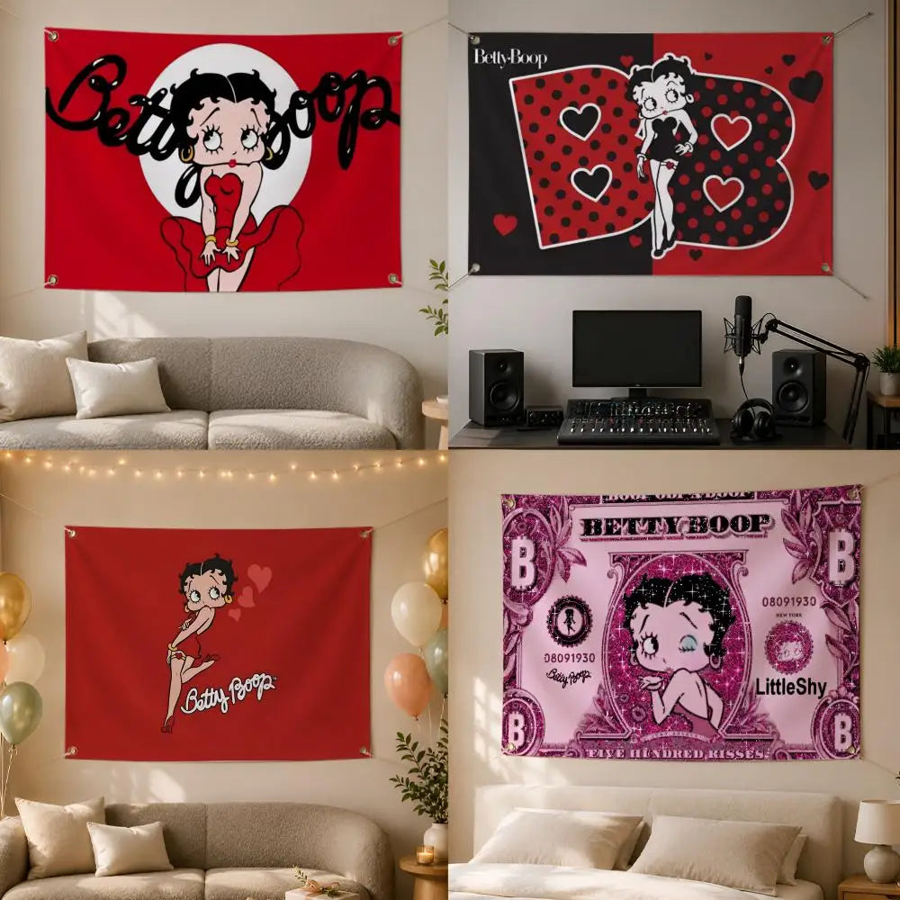 Betty Boop Wall Hanging Flag Banner – Indoor & Outdoor Decor