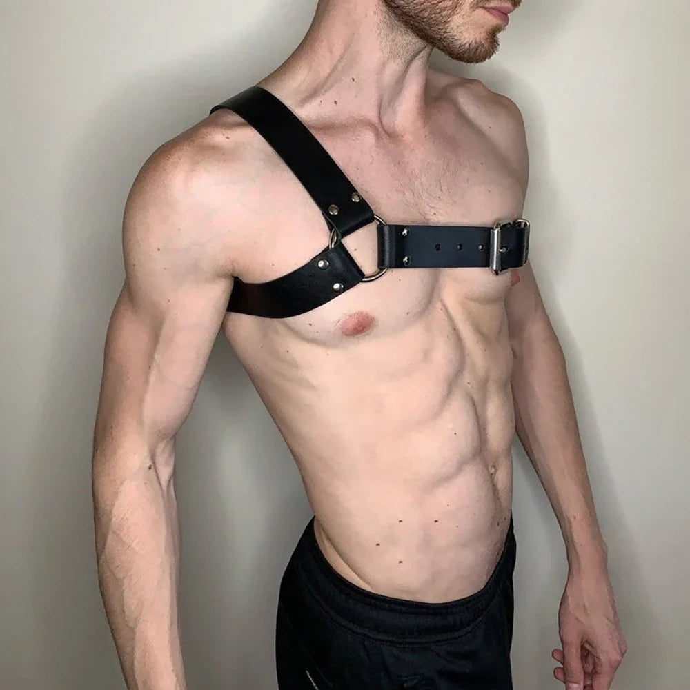 Handmade PU Leather Harness Fetish Men Gay Underwear Gothic Harajuku