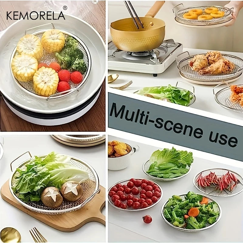 KEMORELA Stainless Steel Oil Filter Strainer Basket & Handle