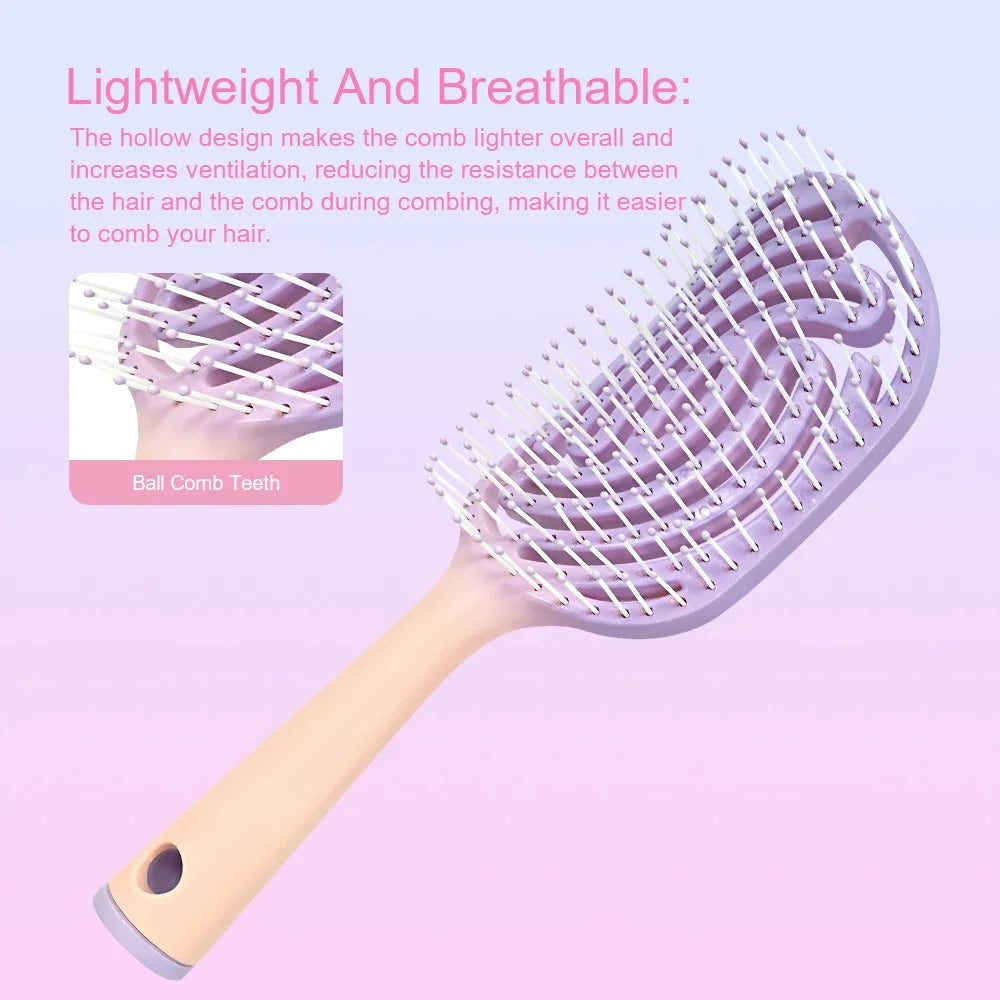 Hollow Hair Brush – Anti-Static Scalp Massage, All Hair Types