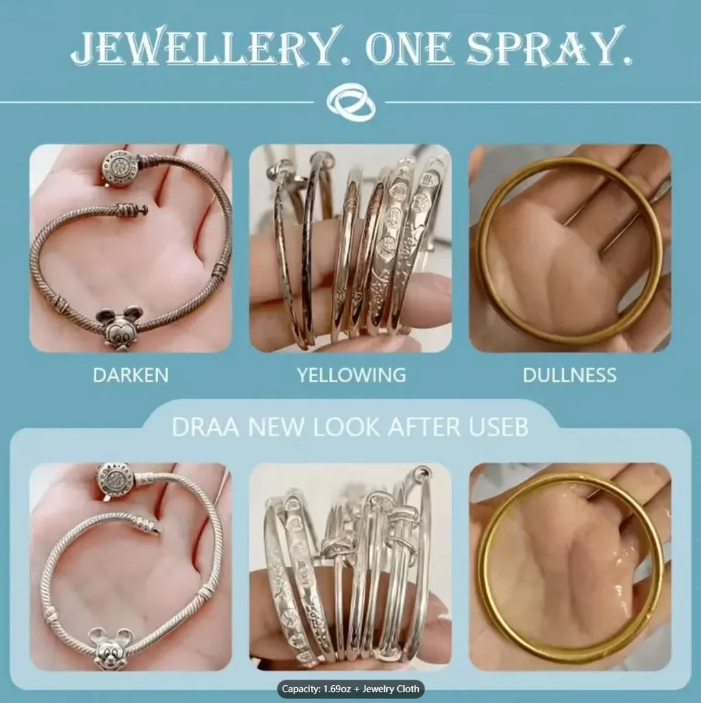 Jewelry Polishing Spray & Cloth – Gold, Silver & Diamond Cleaner