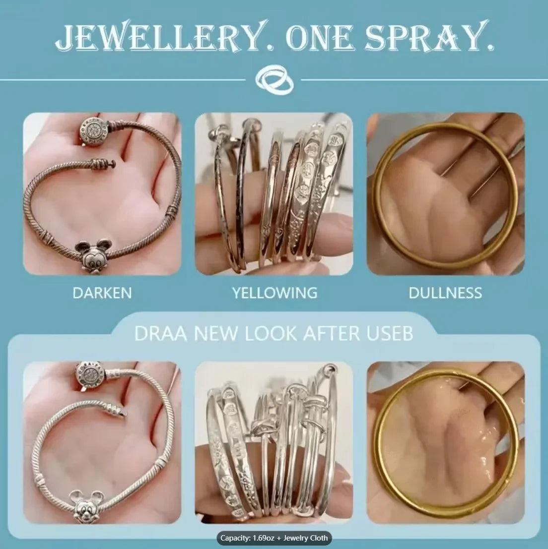 Jewelry Polishing Spray & Cloth – Gold, Silver & Diamond Cleaner