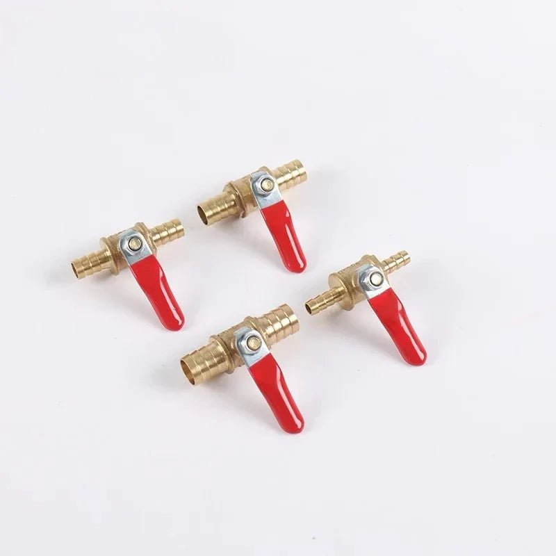 Brass Inline Ball Valve Hose Barb 6mm 8mm 10mm 12mm Shutoff