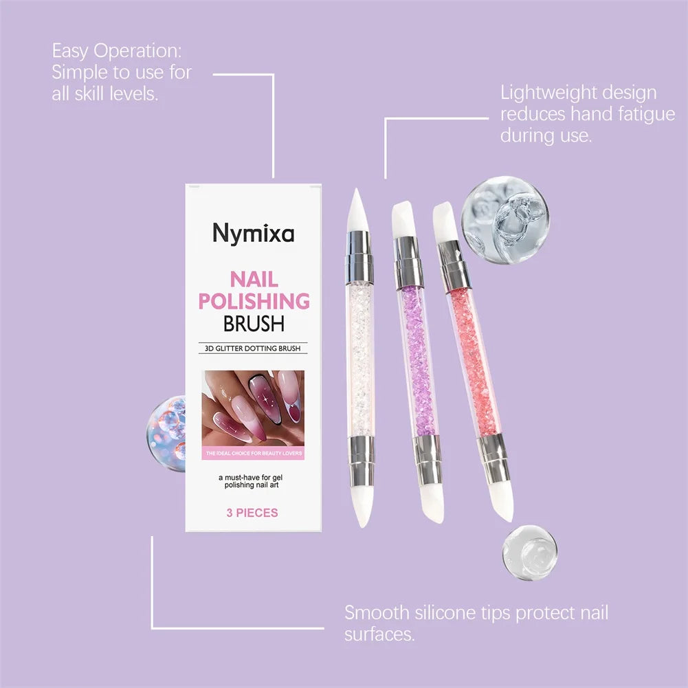 Silicone Nail Art Pens – 3D Carving & Embossing Set of 3