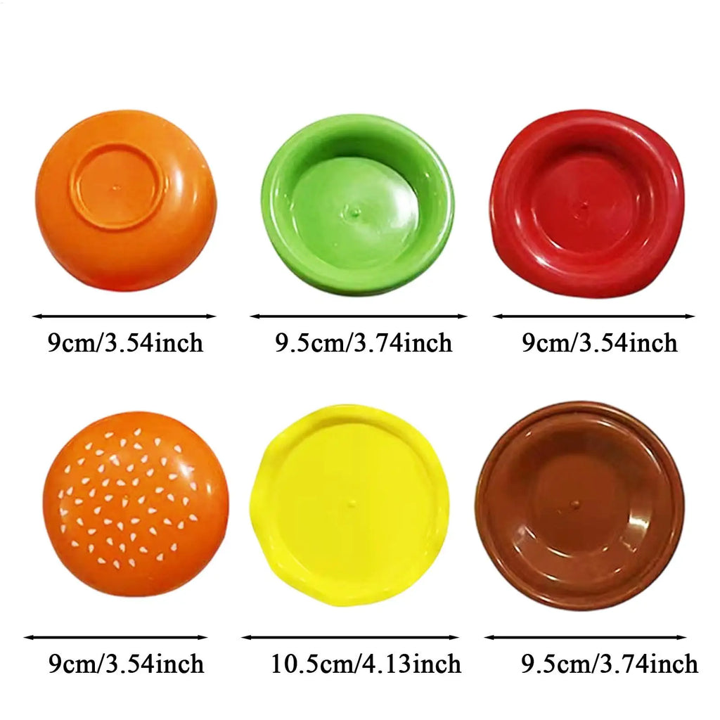 6 Seasoning Plate Burger Plates Stackable Sauce Bowls Dishwasher Safe