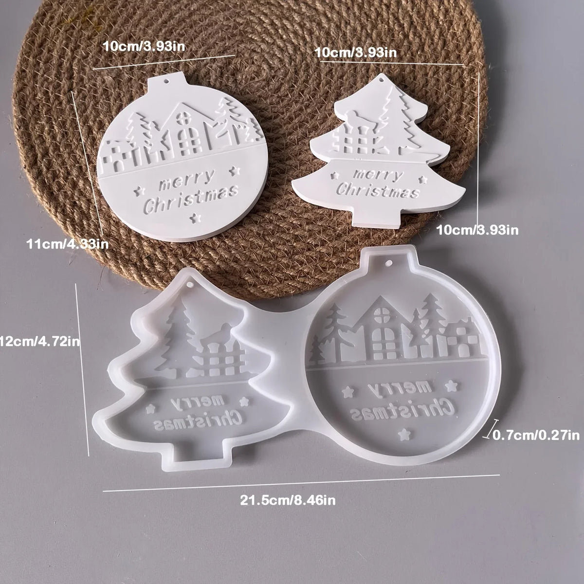 Christmas Silicone Ornament Molds – DIY Heart Star Tree Shapes
