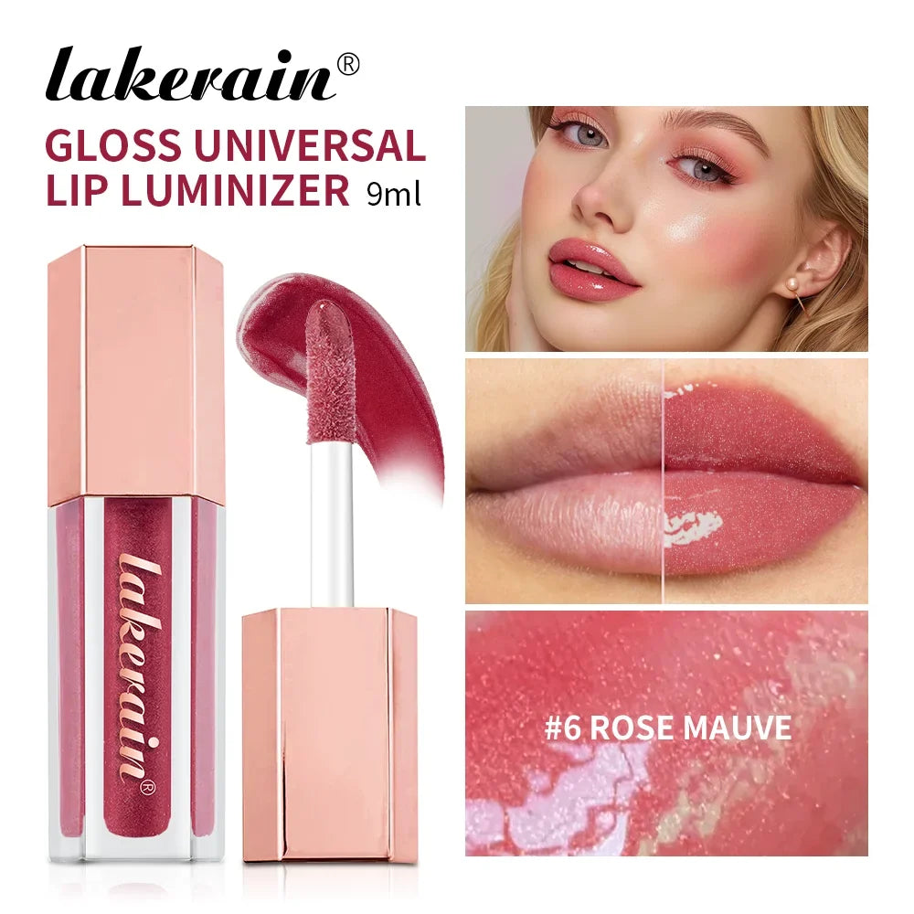 8-Color Glitter Lip Gloss – Shimmer & Hydrating Lip Oil Glaze
