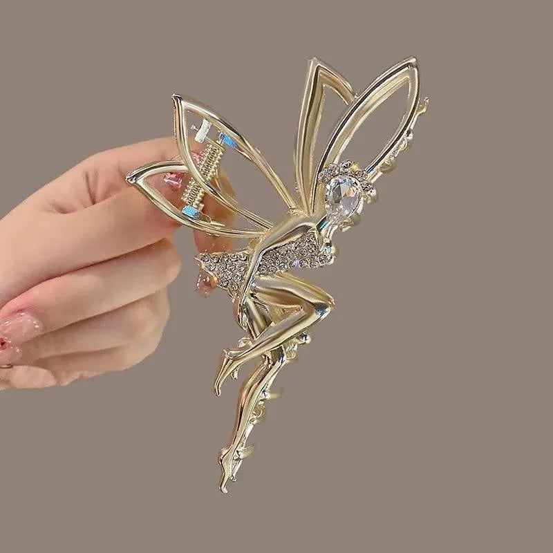 Rhinestone Crystal Angel Claw Clip – Elegant Metal Hair Clip