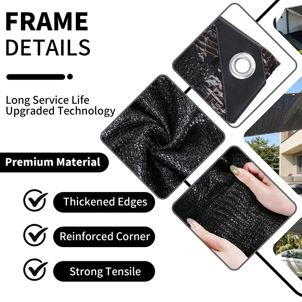 Outdoor Sun Shade Net with Grommets | UV Mesh Tarp Cover