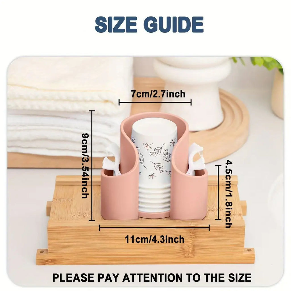 Cotton Pad QTips Holder Bathroom Cups Dental Floss Dispenser Storage