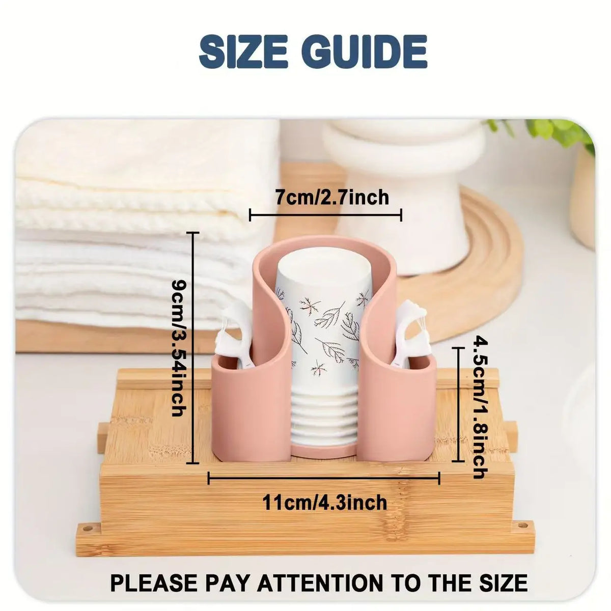 Cotton Pad QTips Holder Bathroom Cups Dental Floss Dispenser Storage
