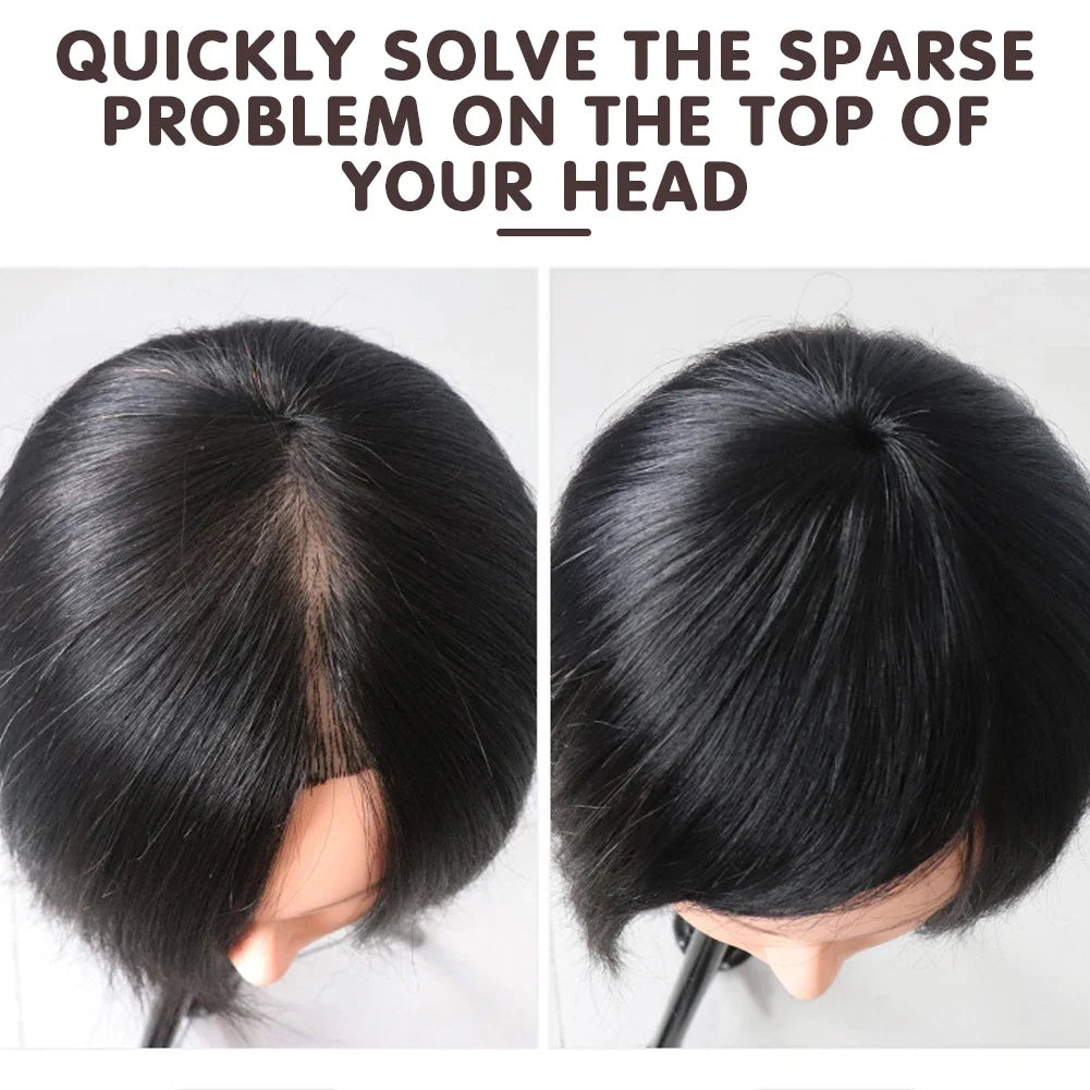 Clip-On Hair Topper | Short Straight Seamless Wig Patch