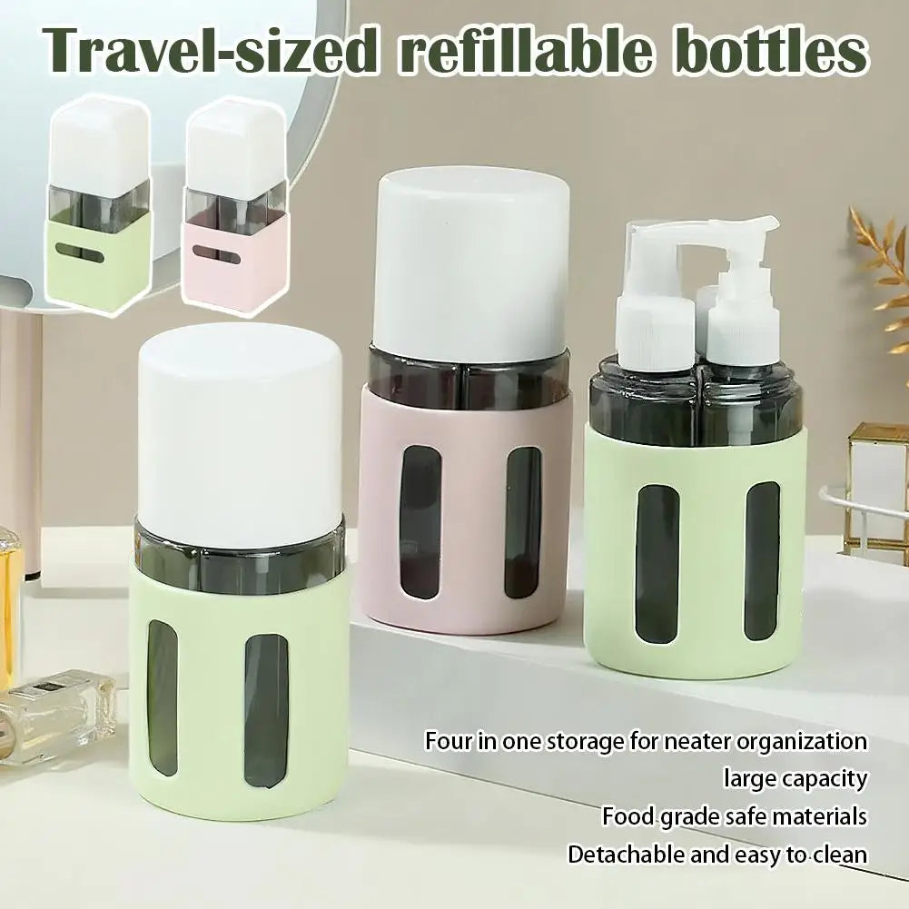 4-in-1 Refillable Travel Bottles Set – 60ml TSA-Approved