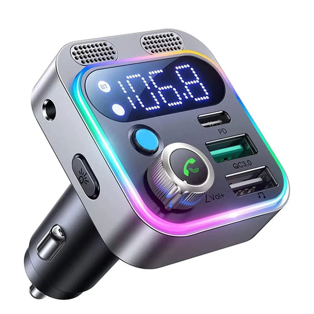 Bluetooth 5.0 Car FM Transmitter | Dual USB PD Fast Charger