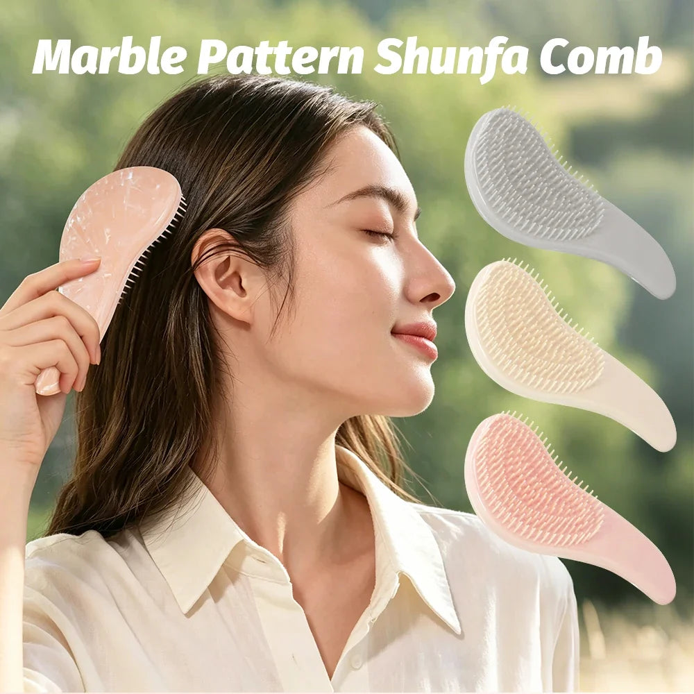 Marble Hair Comb – Dry & Wet Dual-Use Styling Tool