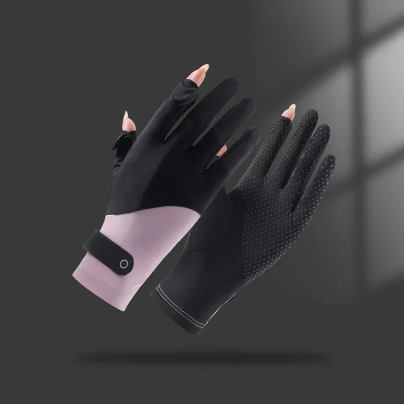 Summer Sunscreen Gloves Women Thin Ice Silk Anti-ultraviolet Dew