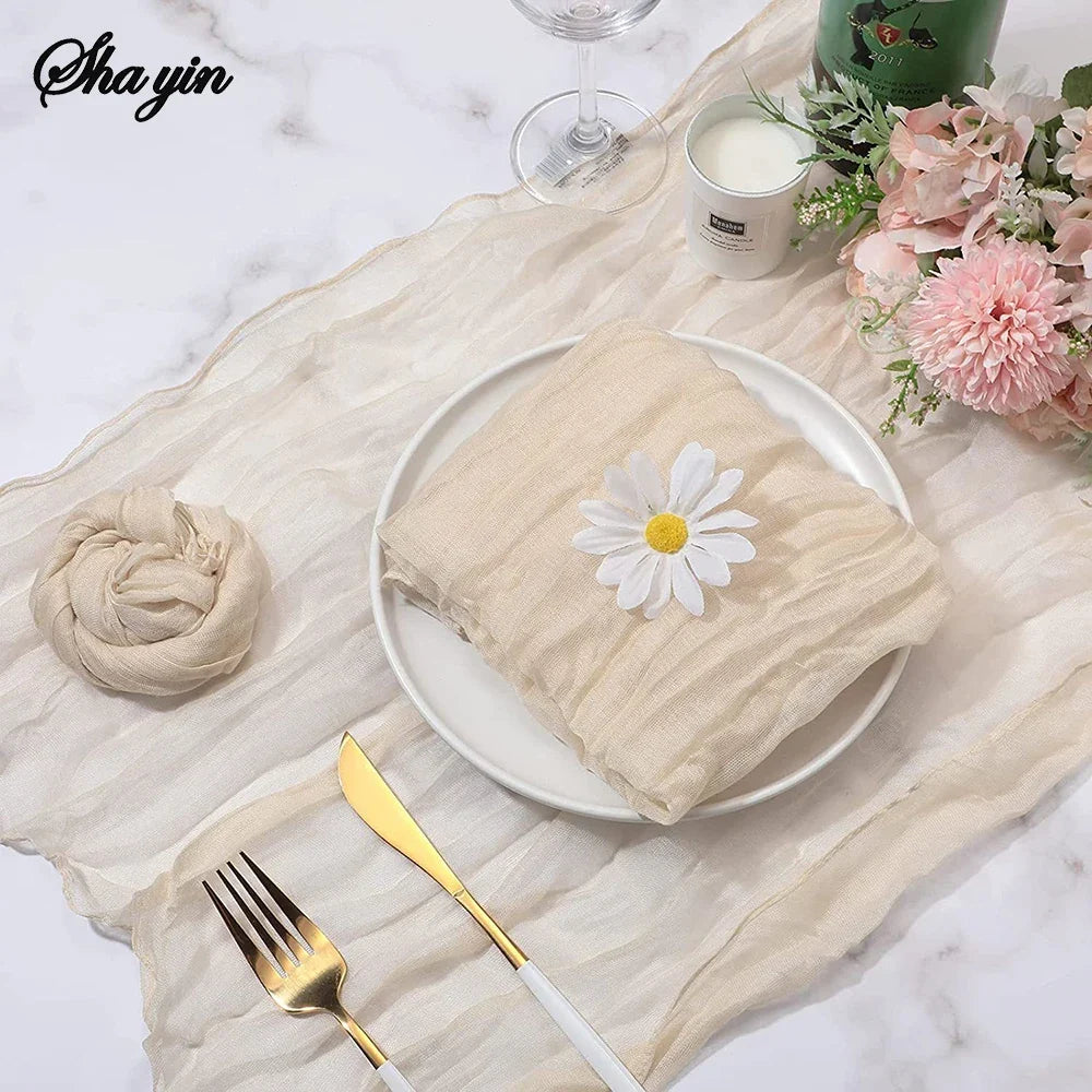 Sage Cheesecloth Gauze Table Runner – Wedding & Party Decor
