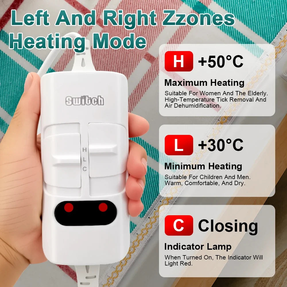Electric Heated Blanket Thermal Mat | 3 Sizes & Dual Control