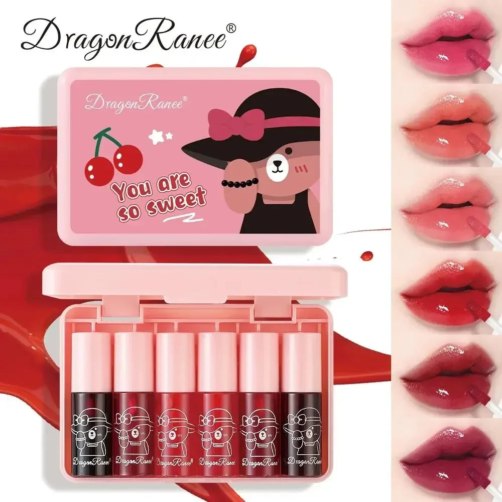 Dragon Ranee Mirror Lip Gloss Set – 6 Mini Long-Lasting Shades