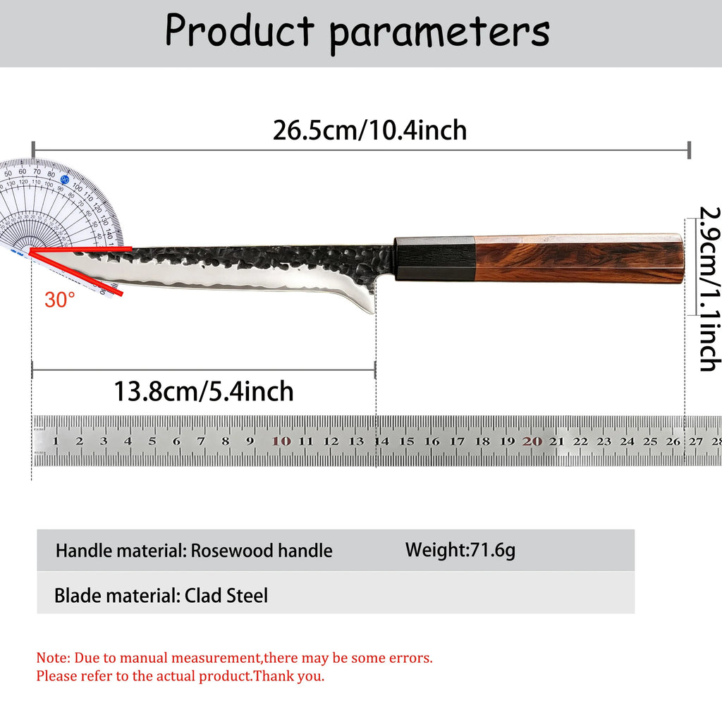 Handmade Forged Boning Knife – Sharp Stainless Steel Chef Knife