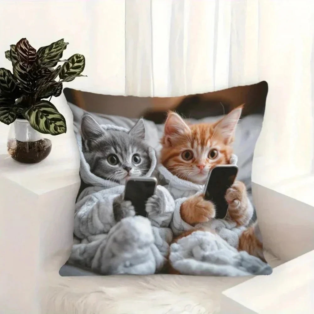 Cartoon Plush Pillow Cover 17.7x7.7" – Zipper Pillowcase