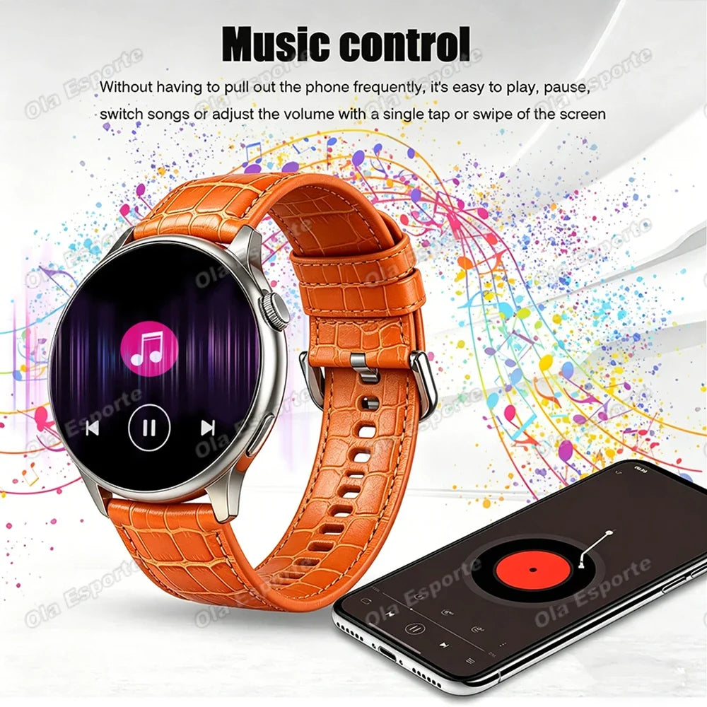 Smart Watch Men AMOLED Screen Heart Rate AI Voice Assistant GPS Track